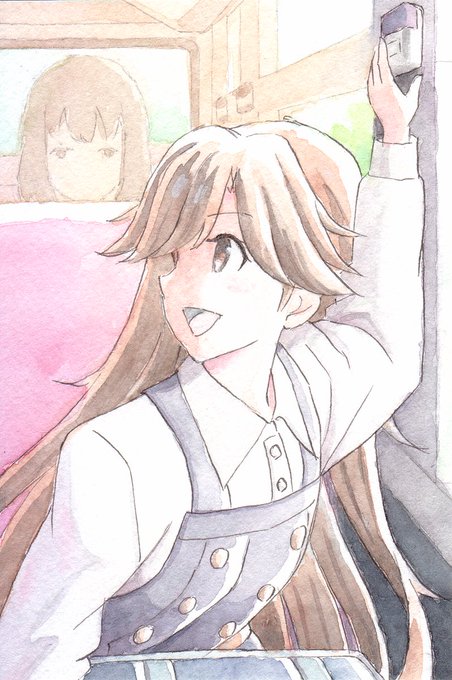 荒潮「押すよー」#アナログ #透明水彩 #艦これ #荒潮(艦隊これくしょん) 