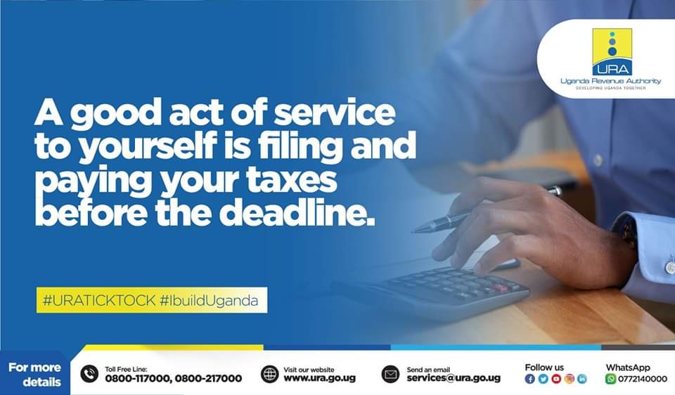 Today being the last day of return filing. You have afew hours to file and pay your taxes. Do it today.

#URATicktock
#IBuildUganda