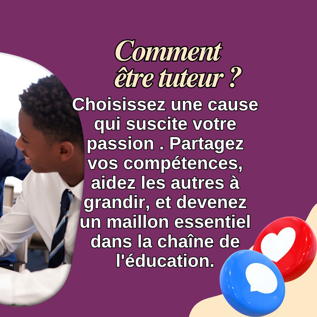 Nous continuons notre série dédiée aux jeunes engagés. Plongeons ensemble dans le monde du tutorat.  Prêt(e)s à vous engager et à agir pour façonner l'avenir ? Ensemble, cultivons le changement avec passion et détermination ! ✊🏿🌟 
#Tutorat #coinsengagés #lamaisonsanstabous