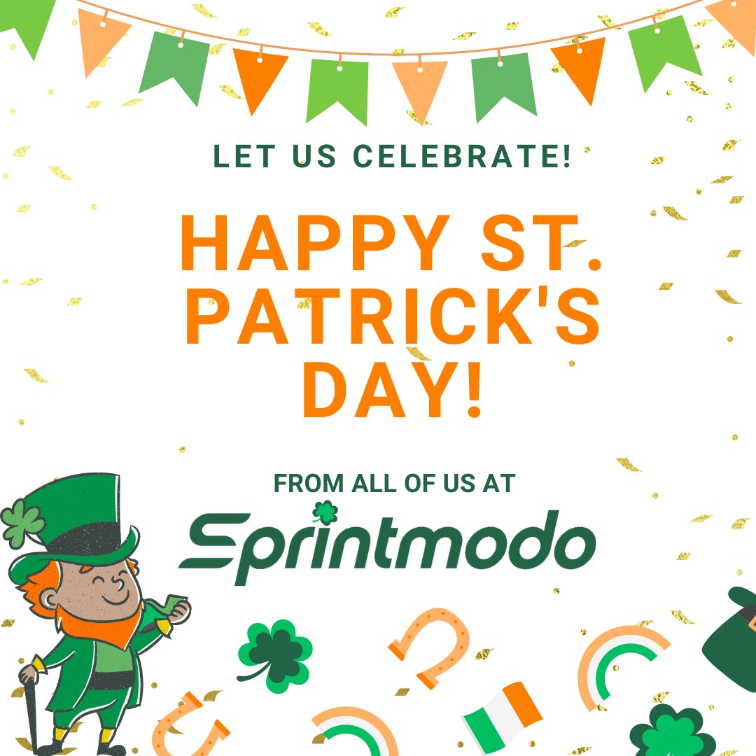 sprintmodo's tweet photo. Wishing all of our customers, friends and connections a very happy St. Patrick’s Day! ☘️
Thank you for being a part of our journey. Here’s to a day filled with luck, laughter and plenty of Irish cheer. 🌈💚
#StPatricksDay2024 #Momentum #Managers https://t.co/A3SWaKh4sK