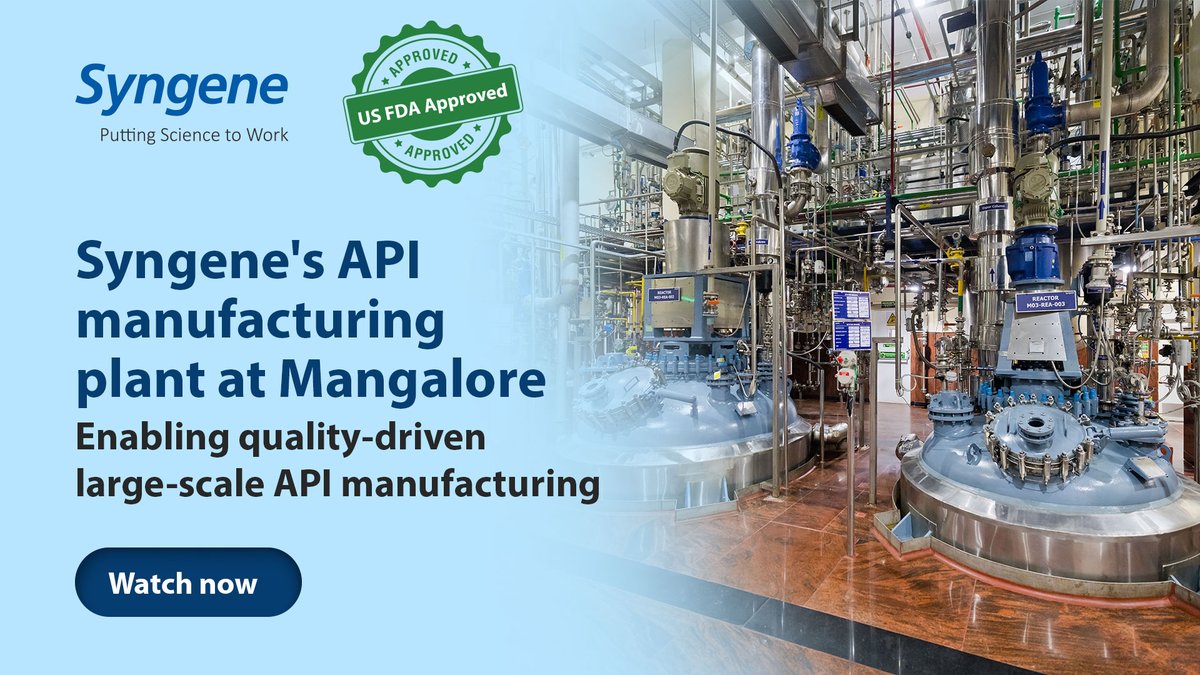 SyngeneIntl's tweet image. Syngene's world-class, #USFDA approved contract manufacturing facility can meet advanced intermediate and large-scale #APIManufacturing requirements.

Take a tour👉 pulse.ly/96wids8o5o

Book a meeting with our experts at #DCATWeek 2024👉 pulse.ly/fr5eanzehn

@dcatorg

1/4