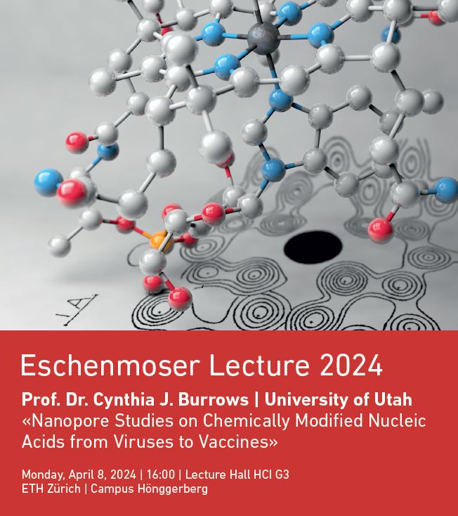 Save the date for this year's #EschenmoserLecture given by Prof. Dr. Cynthia J. Burrows from the University of Utah! @UUtah chab.ethz.ch/en/research/in…
