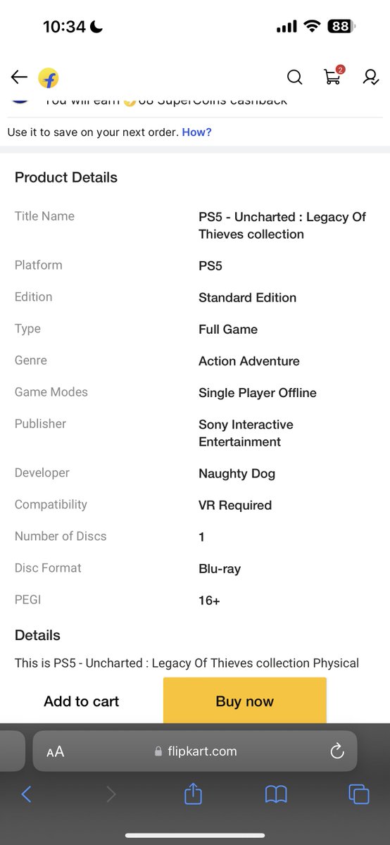 thakur_shrish's tweet photo. (2/2) Sheer negligence on the part of Flipkart for approving such fraud sellers and having no Q/A checks. 800 INR may not be a significant amount for me but for many other Indians it could be and such scams will lead to a further decline of the gaming community. @Flipkart https://t.co/okGRPF0x0I
