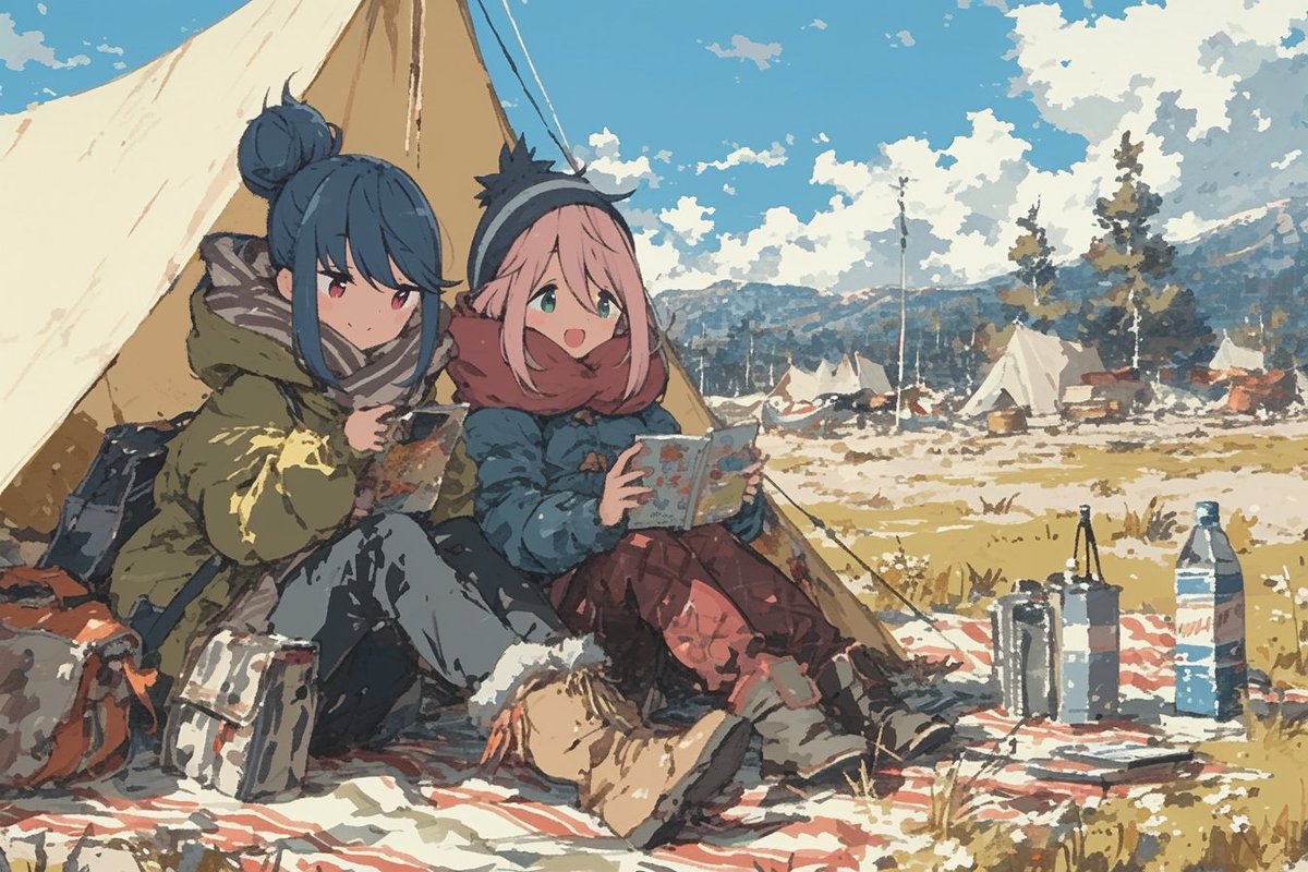 各務原なでしこ ,志摩リン 「Laid-Back Camp (2018) 」|tarteのイラスト