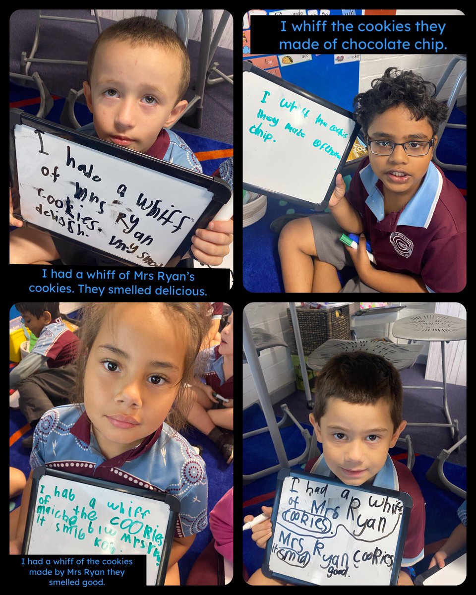 Ryan8Kellie's tweet photo. In our Stage One Phonics lesson today we learned the digraph βwhβ. We were excited to βwhiffβ some freshly baked cookies and write about it @NSWEducation #capturecurran #authenticlearning https://t.co/QFpe1zKP9X