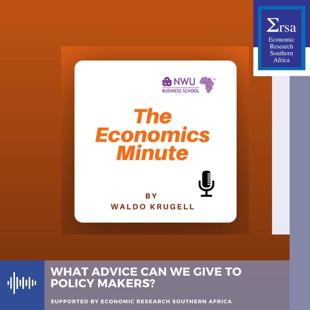 As we continue to encourage economic discussions, we support ‘The Economics Minute’ by @WaldoKrugell. With much microeconomic evidence-based information available, how different is policy advice for micro and macro policy makers? Listen: open.spotify.com/episode/3HD8Jw… #PodcastAndChill