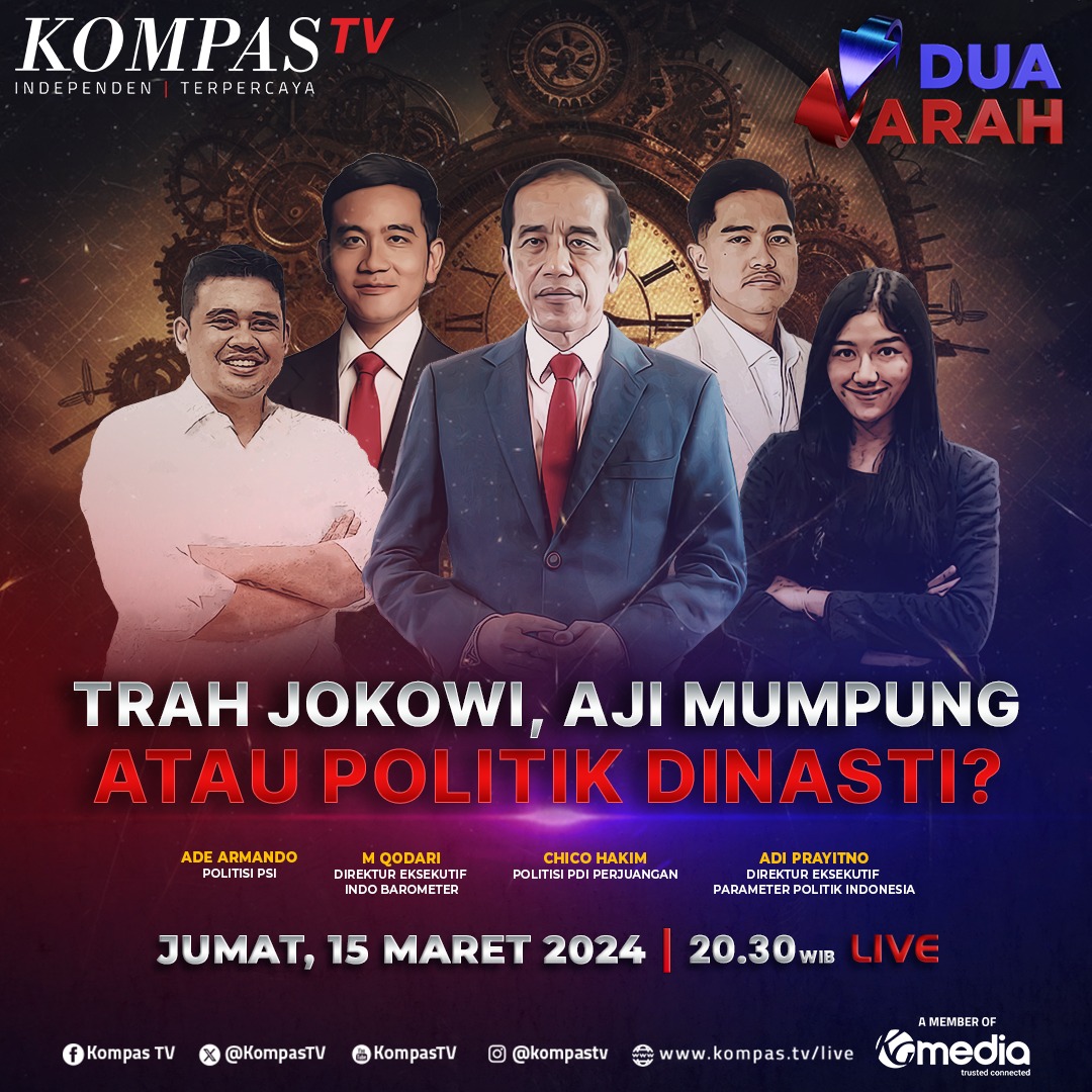 Hari ini akan bicara soal fenomena masuknya keluarga Jokowi ke dalam dunia politik Indonesia