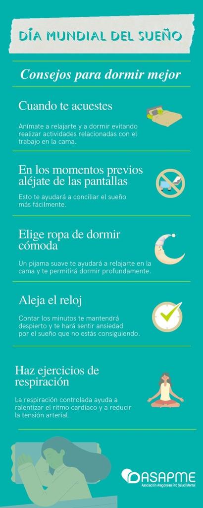 🗓 En el #DíaMundialdelsueño os dejamos algunos #consejos para un mejor descanso.