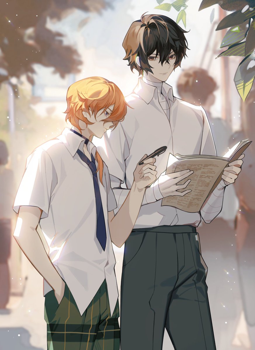 ---えー？ 先輩たちは何を話し合っているのでしょうか？ 
#文豪ストレイドッグス #太宰治 #中原中也 #太中 #soukoku #BungouStrayDogs #BSD