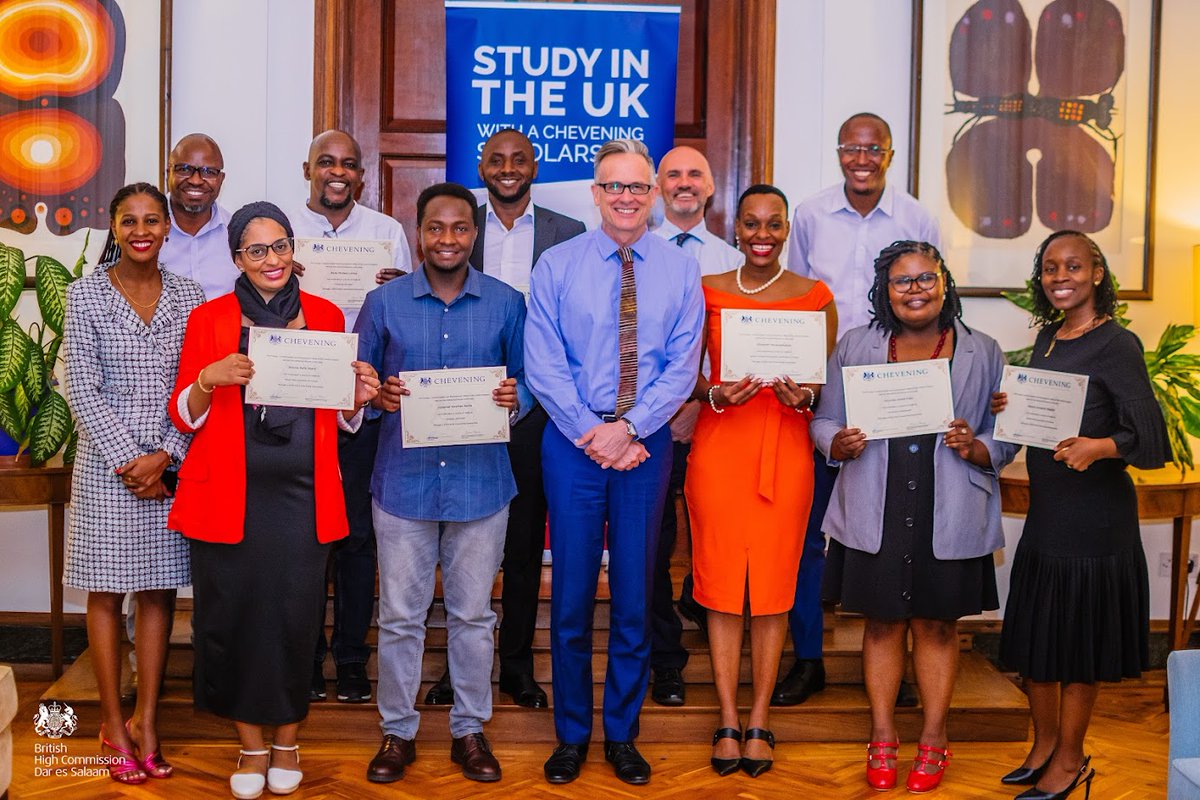 UKinTanzania's tweet photo. We are proud to celebrate the triumphant return of our stellar 🇹🇿 2022/23 #Chevening Scholars! 🎓

Their tales of adventure &amp; growth in the 🇬🇧 warmed our hearts, showcasing the impact of #Chevening.

Let's cheer them on as they embark on their next endeavours! 🚀 #Cheveningalumni https://t.co/LdAErLPv61
