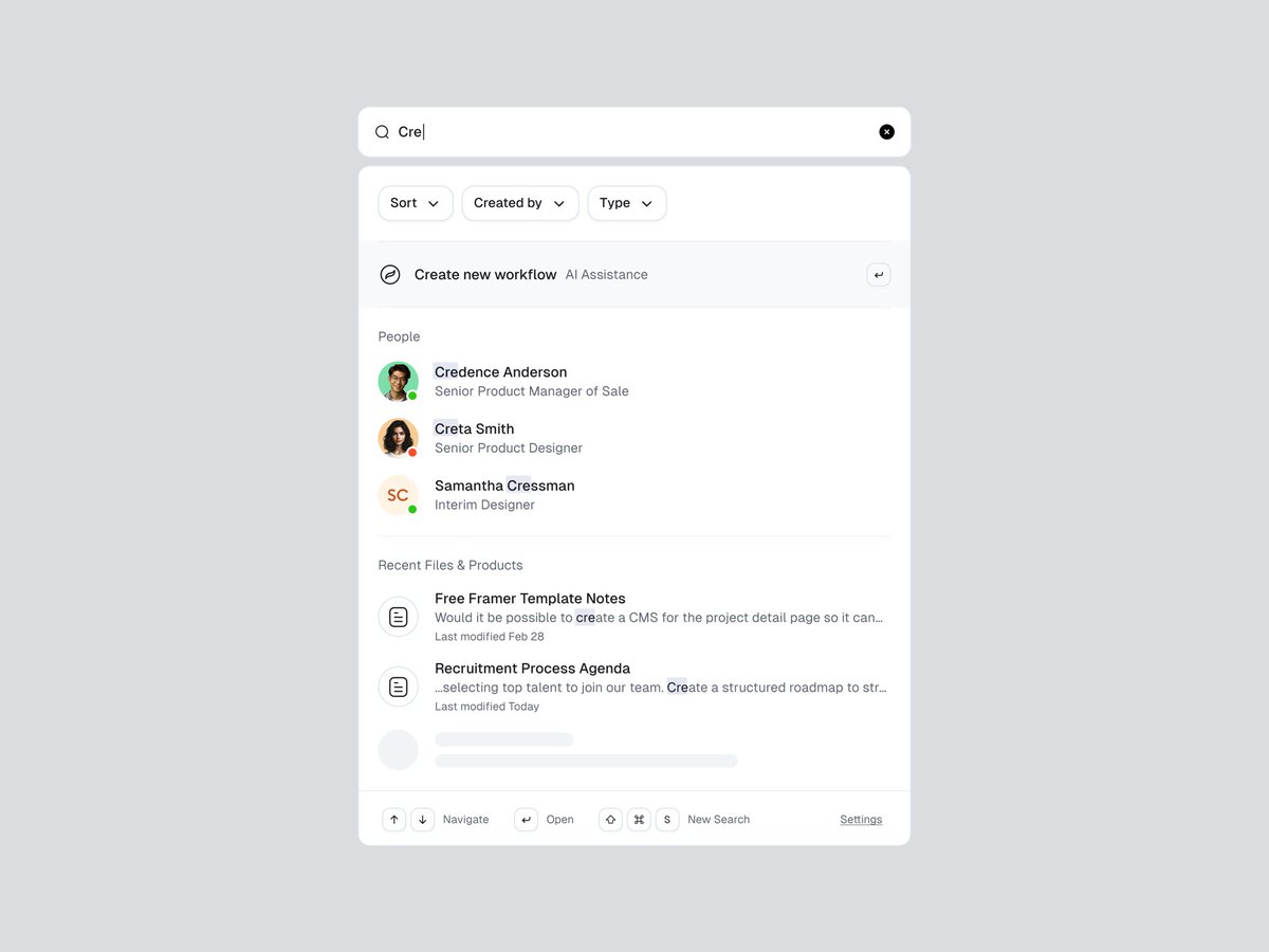 Search Result Component Figma UI UX design