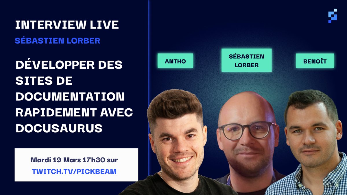 Pickbeam's tweet image. Stream en Approche ! 🚀

Mardi prochain, nous avons le plaisir de recevoir @sebastienlorber, une véritable référence en matière de React en France ! Il viendra nous parler du développement rapide de sites de documentation avec Docusaurus.

📅 Rendez-vous Mardi 19 Mars à 17h30 !