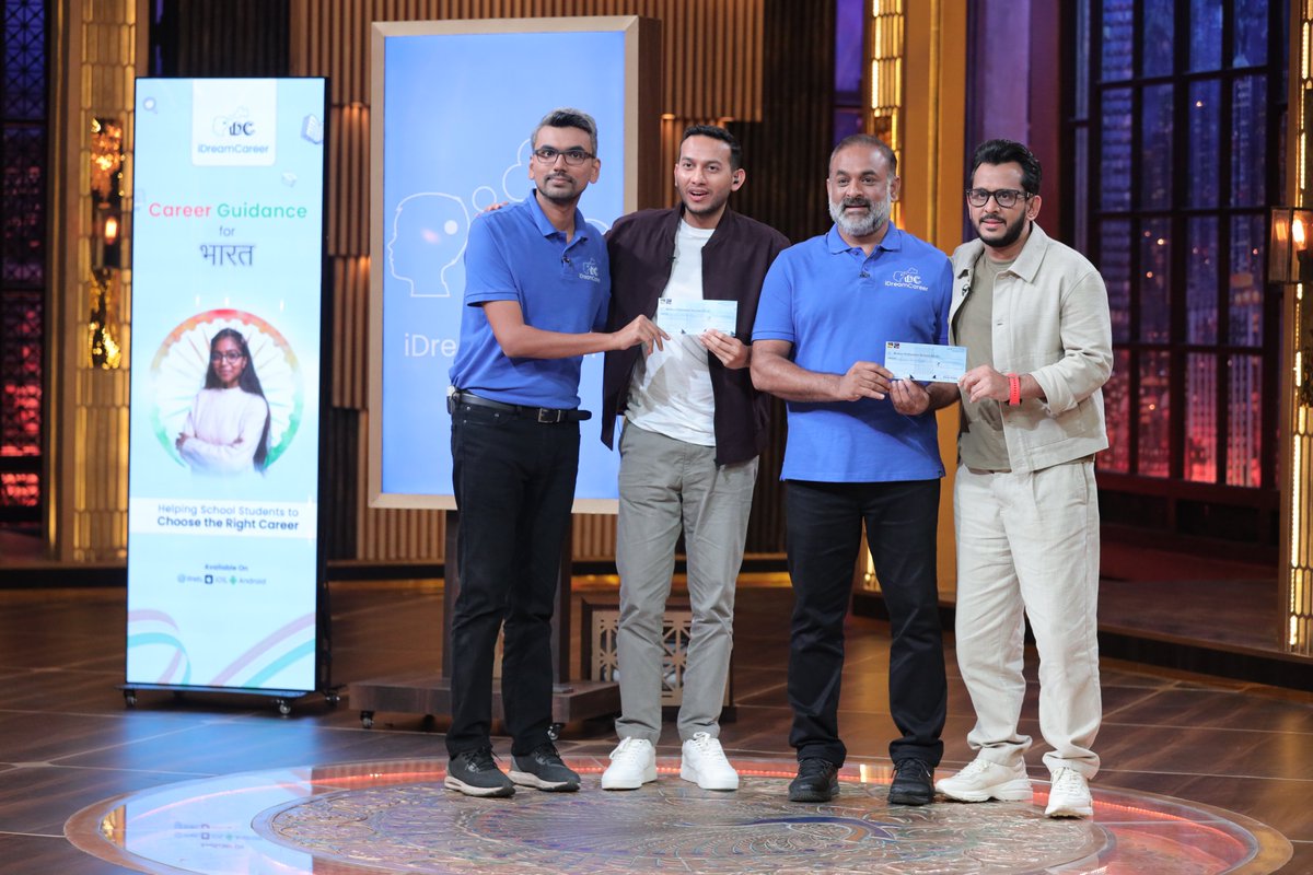 Ayush bansal (@ayushbansal08) on Twitter photo Yes we got a deal at <a href="/sharktankindia/">Shark Tank India</a>!
Thank you <a href="/riteshagar/">Ritesh Agarwal</a> & <a href="/amangupta0303/">Aman Gupta</a> for believing in our work of making career guidance accessible to all while we balance profit & purpose!
<a href="/idreamcareer/">iDreamCareer.com</a> Yes we got a deal at <a href="/sharktankindia/">Shark Tank India</a>!
Thank you <a href="/riteshagar/">Ritesh Agarwal</a> & <a href="/amangupta0303/">Aman Gupta</a> for believing in our work of making career guidance accessible to all while we balance profit & purpose!
<a href="/idreamcareer/">iDreamCareer.com</a>