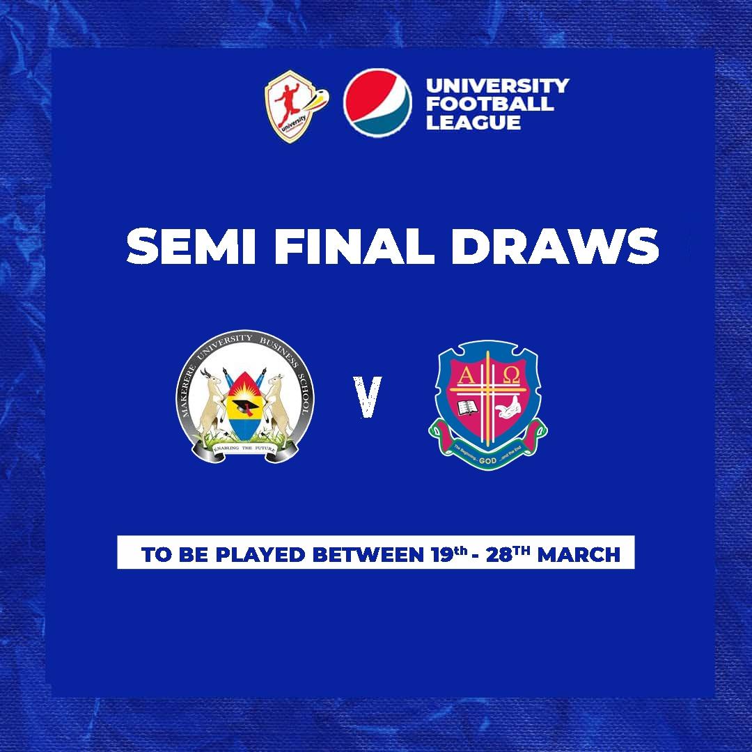 Just IN: We have been drawn with @OfficialMubs in the Semi Finals of the University Football League. #UFLUG @PepsiUganda @uflug