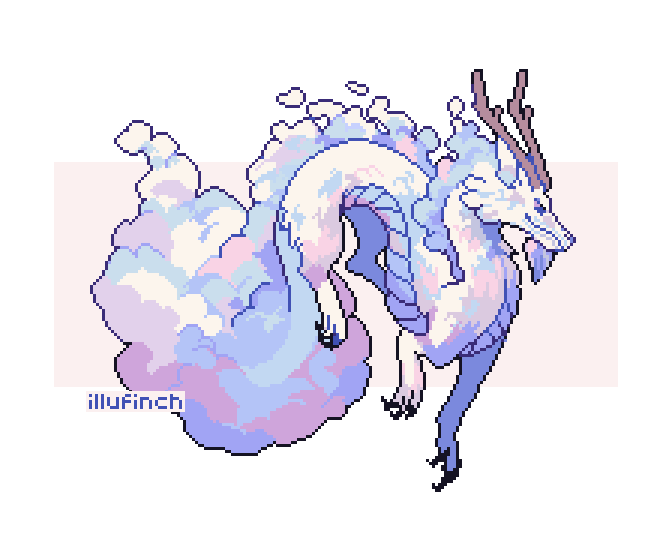 「a months worth of dragons #pixelart #ドット」|finchのイラスト