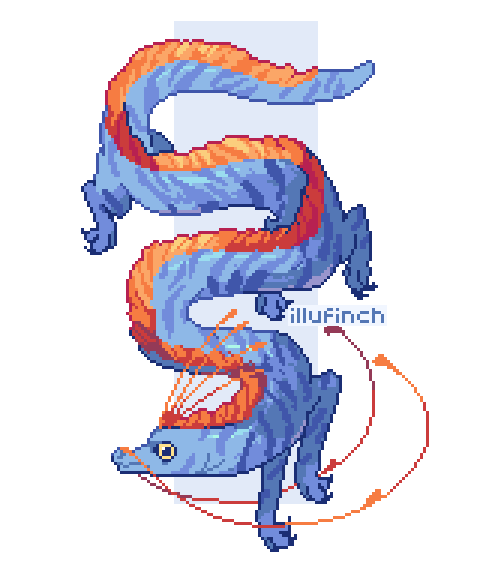 「a months worth of dragons #pixelart #ドット」|finchのイラスト