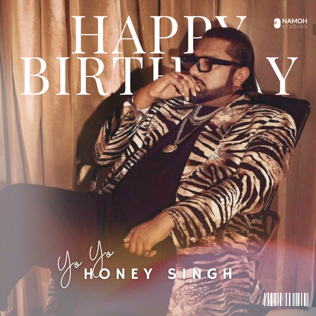 NamohStudios's tweet photo. Here's to another year of chart-topping hits and unforgettable melodies. Keep shining bright, Yo Yo! @asliyoyo 
#happybirthday #yoyohoneysingh #namohstudios https://t.co/xS10kjurzH