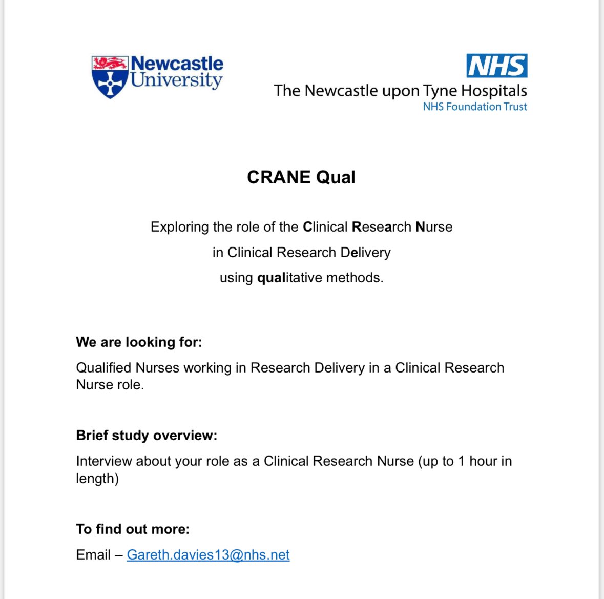 Are you a Clinical Research Nurse working within Clinical Research Delivery? We are looking to explore your views and experience of being a Clinical Research Nurse If interested please DM me for details! #clinicalresearch #researchnurse