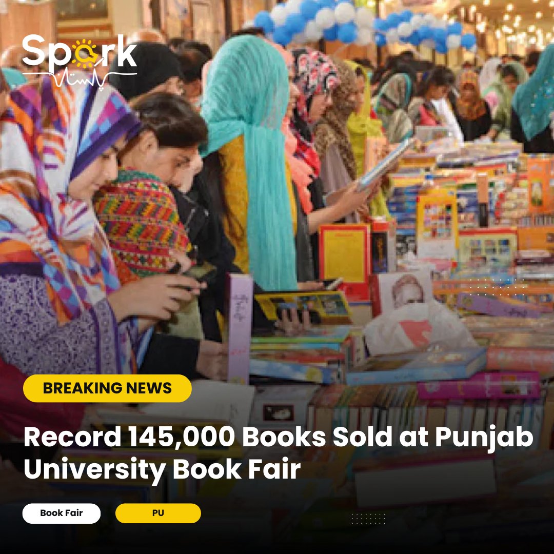'Punjab University's book fair sells 145,000 books in 3 days. VC highlights education's role, and vows to make fair regular.'

#BookFairSuccess #EducationMatters #CultureOfReading #ToleranceThroughBooks #PunjabUniversity #DiscountDeals #LoveForBooks #LiteracyForAll #Sparkpkaistan