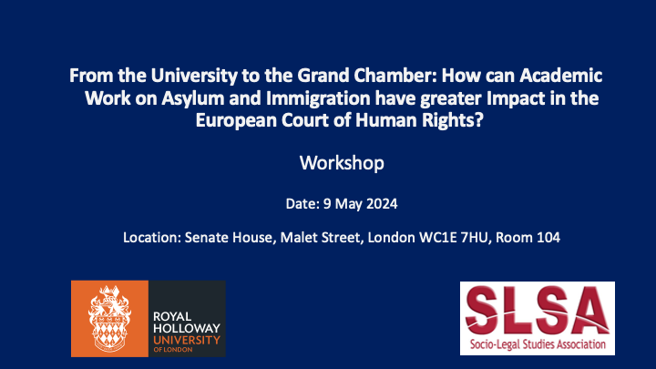 📢 From the University to the Grand Chamber: How can Academic Work on Asylum and Immigration have greater Impact in the European Court of Human Rights? @SLSA_UK-funded workshop w/ Françoise Tulkens & @SueWillman 9 May 2024, London Programme and sign-up: tinyurl.com/ECtHRImpact