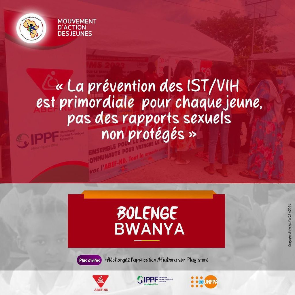 #BolengeBwanya En utilisant un préservatif ; on se protège non seulement contre les grossesses non désirées, mais aussi et surtout contre les maladies sexuellement transmissible ( MST/IST/VIH ) @abefnd_rdc @UNFPARDC @MajRDCongo