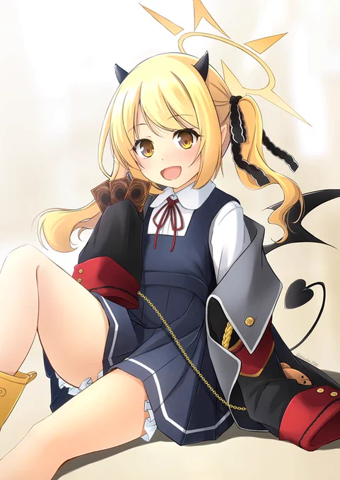 skebリクエストありがとうございましたご依頼者様のリクエストで遊戯王カードっぽいもの持ってるブルアカイブキちゃん 