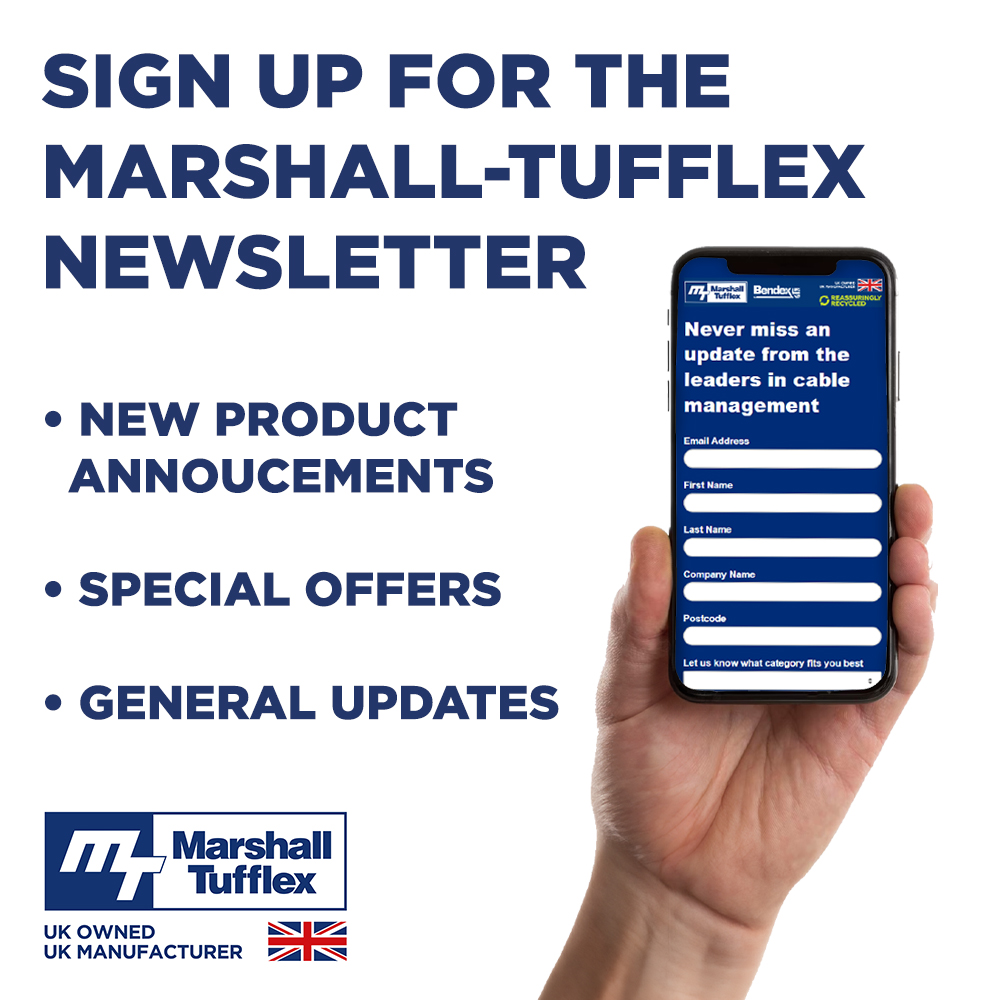 Never miss an update from us - sign up for the Marshall-Tufflex newsletter here: ow.ly/rPFU30pQSaS #CableManagement #reassuringlyrecycled #signup #newsletter