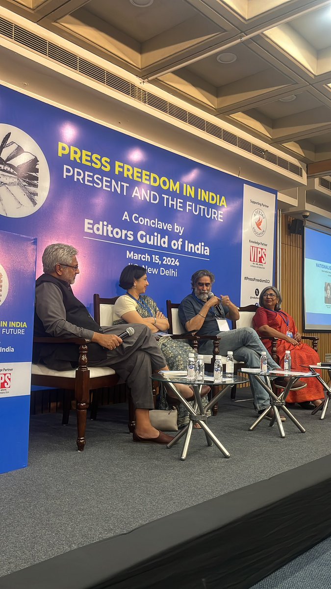 IndEditorsGuild's tweet photo. “The public that reacts to journalism has disappeared”, say @HartoshSinghBal at the EGI Conclave.
#PressFreedomEGI https://t.co/eX9tTFCajq