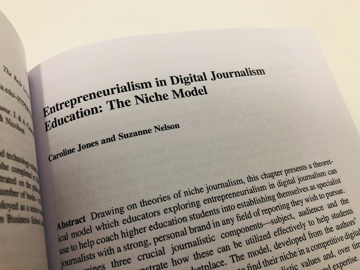 CarolineV_Jones's tweet photo. Really proud to see research done at @DerbyUni by myself and @suzenelson on how journalism students can find their niche appearing in this amazing Handbook of Applied Journalism. Thanks @Prof_John_Steel for your support in helping us put together our ideas! https://t.co/lOlhdTRNB7