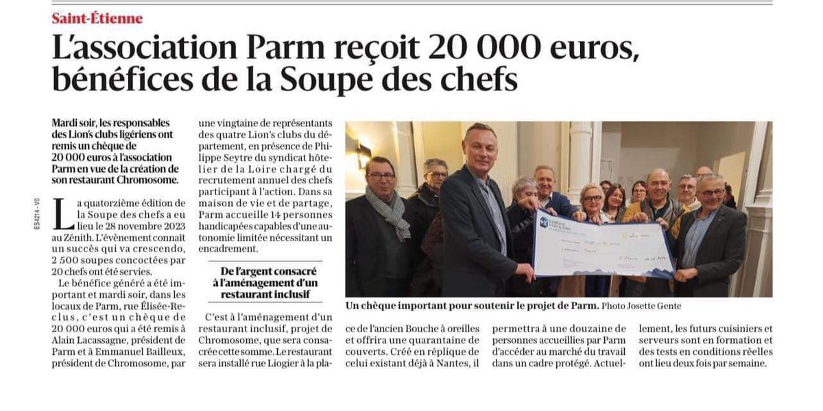 🦁✨Article dans le progrès ✨🦁 #montbrison #saintetienne #lionsclub #lionsclubinternational #weserve #sainté #loireforez #loire #loire42 #auvergnerhonealpes #restaurant #soupedeschefs #forez