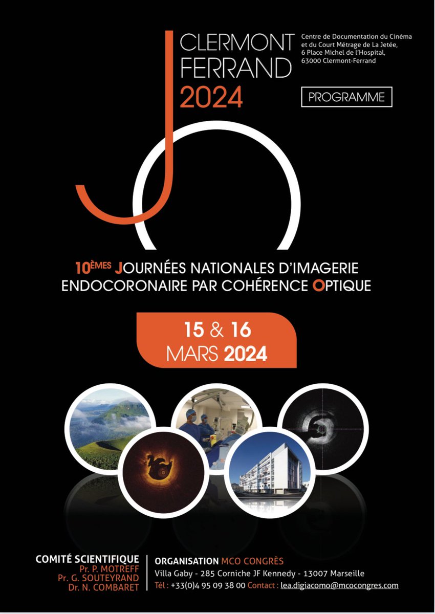 NicoCoombs63's tweet photo. C'est parti à Clermont-Ferrand pour les 10èmes Journées nationales d'imagerie endocoronaire par cohérence Optique JOCT!

Première communication sur les études marquantes en OCT en 2023 avec le Pr  nicolas meneveau 

Merci à tous nos sponsors https://t.co/1KI36UMi43