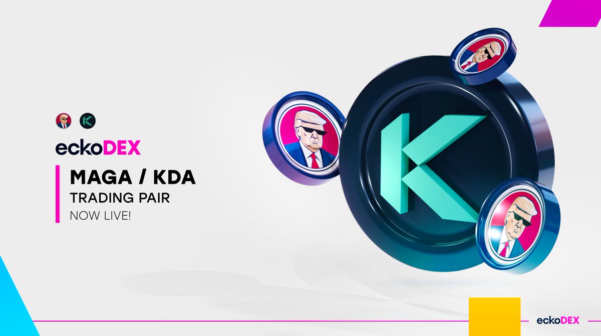 New Listing: MAGA / KDA 🇺🇸 @MAGA_KDA ✅Trading: Open ➡️Details: swap.ecko.finance/pool-info/KDA:… $KDA $KDX #NewKadena