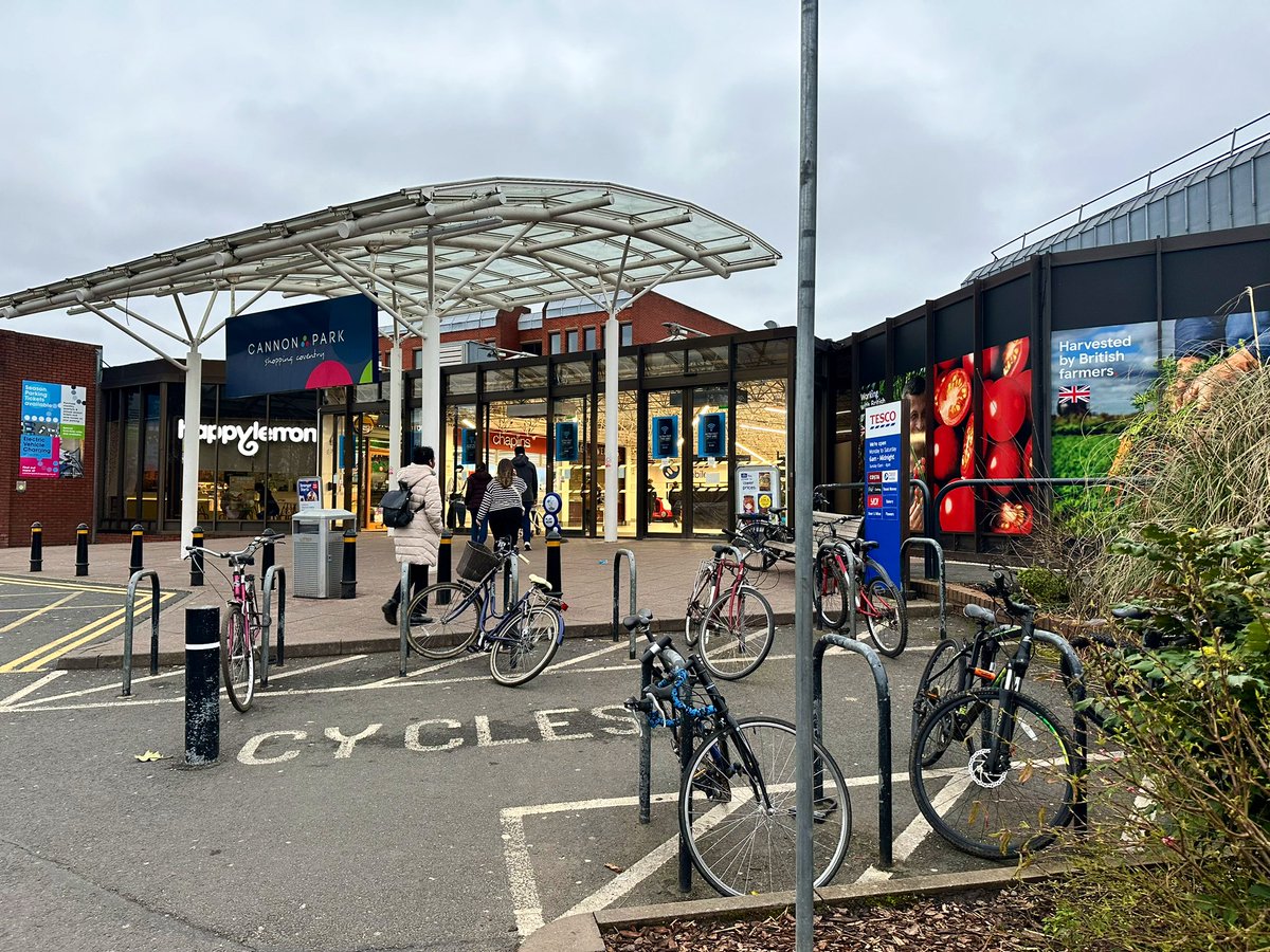 Put cycle parking as close as you can to the entrance to make the most sustainable choices the most convenient, and help boost natural surveillence. It’s pretty simple, really. (New cycle lane serving the supermarket starting construction soon.)
