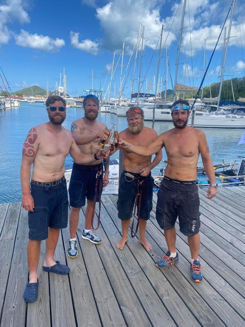 It has been a few days since our galloping Gunners @atlantic_rocks1 touched down to kiss the shores of Antigua. They rowed 3,200 miles in 61 days 19 hours 13 minutes. Here are a few memorable pictures of the crew. Cpl Binns lost 14.6kg and collectively the team lost 68.7kg.