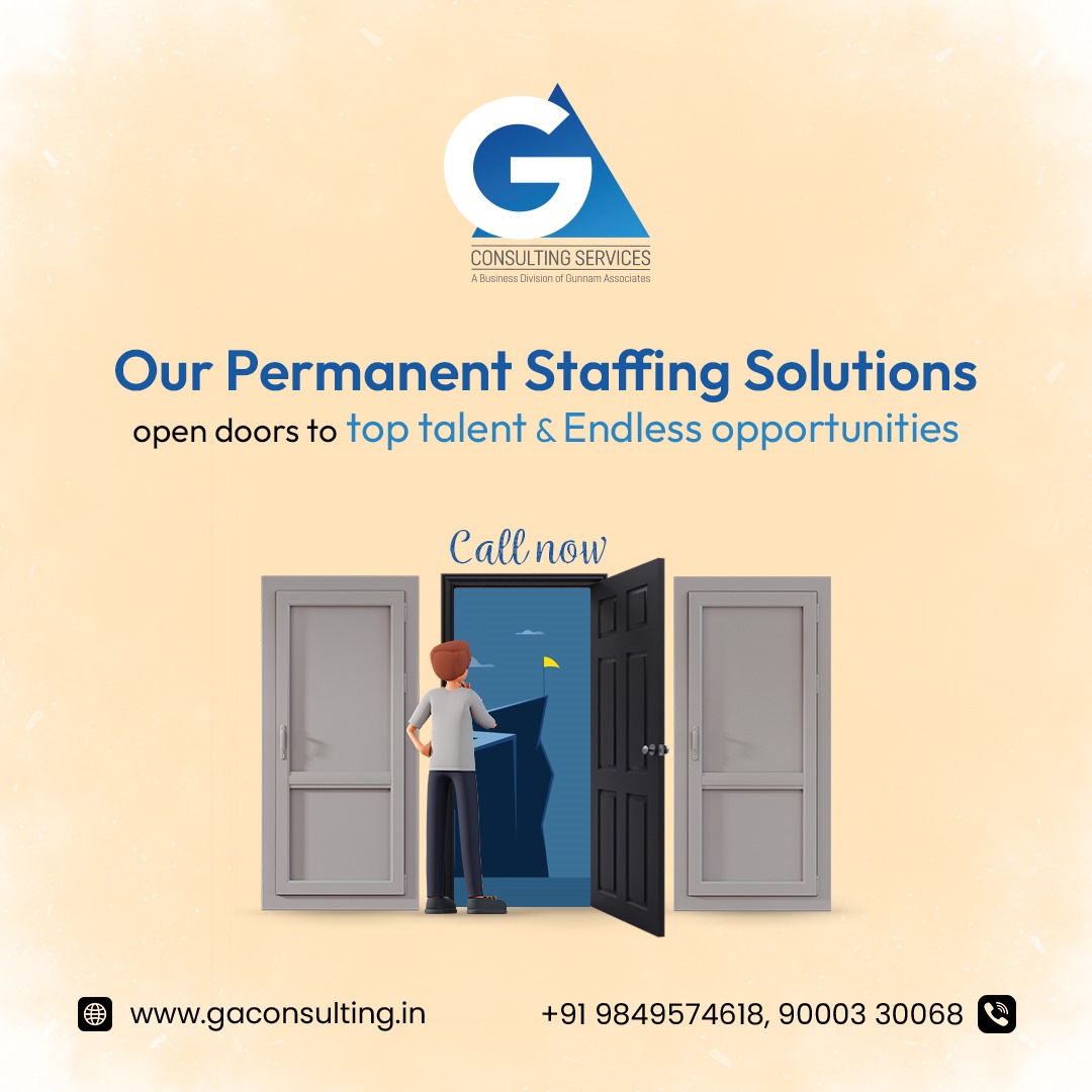 Open the door to success with GA Consulting's Permanent Staffing Solutions! Our expert team ensures you have access to top talent, unlocking endless opportunities for your company. Reach out to us today!
#gaconsulting #permanentstaffing #staffingsolutions #jobhunt #careergrowth