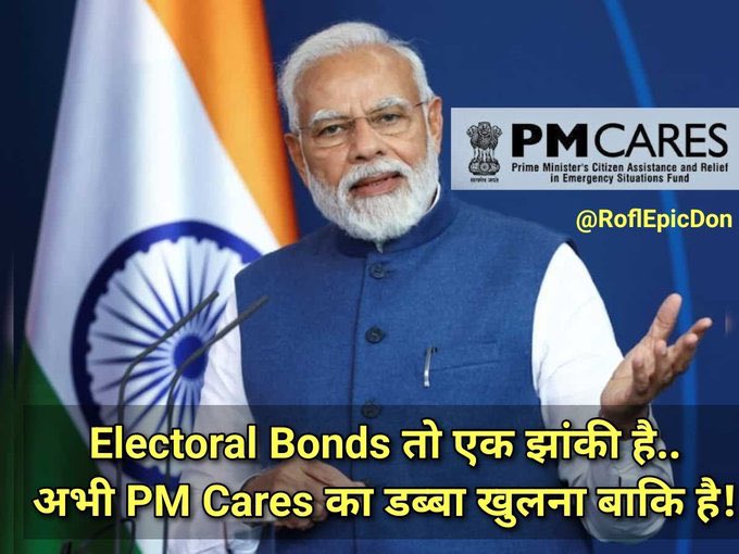 Zayn_twiittsss's tweet photo. After Electoral Bonds Nation Wants to know corruption of PMCares fund as well

Retweet if you want

#ElectoralBondsCase
#PMCaresFund
#चंदा_चोर_मोदी https://t.co/MrKK4vGkX1