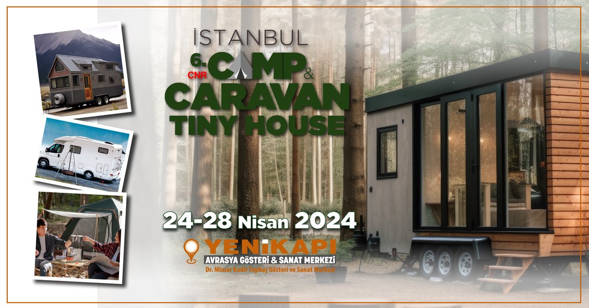 cnrcampcaravan's tweet photo. Karavan, çadır, tiny house ve daha fazlası 24 – 28 Nisan 2024 tarihleri arasında Yenikapı - Avrasya Gösteri ve Sanat Merkezi'nde düzenleyeceğimiz CNR Camp &amp; Caravan, Tiny House İstanbul Fuarı'nda.
Fuardaki yerinizi hemen alın!
Whatsapp: +90 534 509 83 07
📷24 – 28 Nisan 2024 https://t.co/Ry5Ou3eSR5