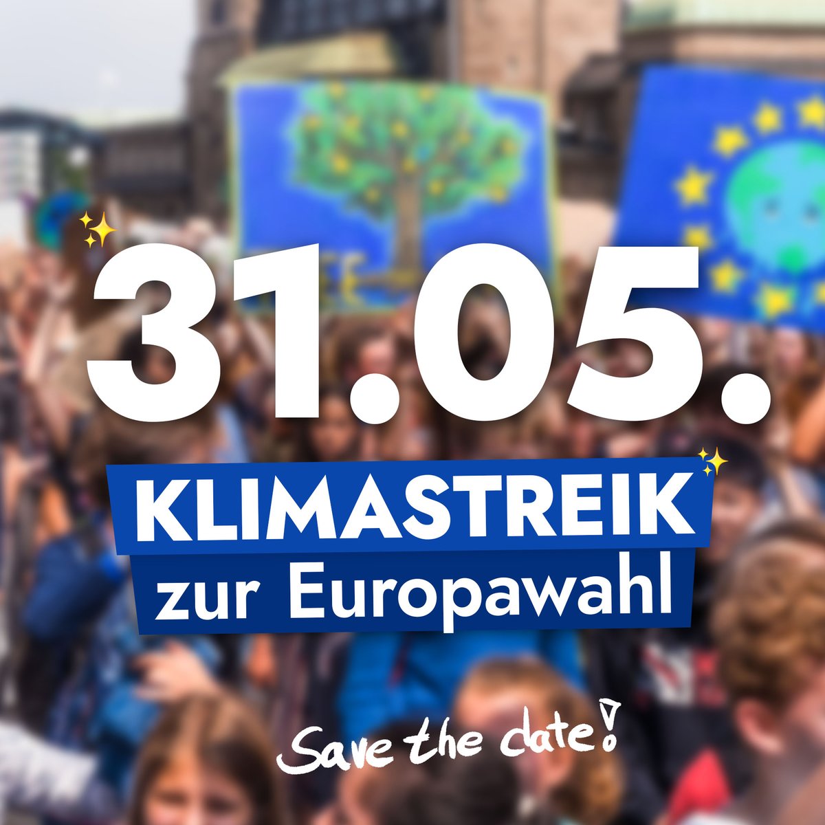 💥 Klimastreik zur Europawahl! 🇪🇺 Save the date! Am 31. Mai sind wir groß auf der Straße, um vor der EU-Wahl für klimagerechte Politik und Demokratie auf die Straße zu gehen! Bei der Europawahl 2019 gab es unseretwegen eine historisch hohe Wahlbeteiligung und...