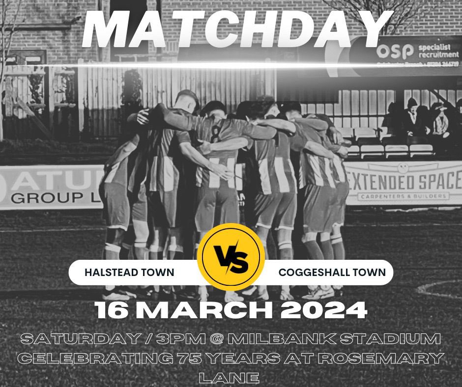 Come and help us celebrate 75 years at our Rosemary lane ground. <a href="/EssexSenior/">Essex Senior League</a> <a href="/EssexCountyFA/">Essex County FA</a> <a href="/HalsteadGazette/">Halstead Gazette</a>