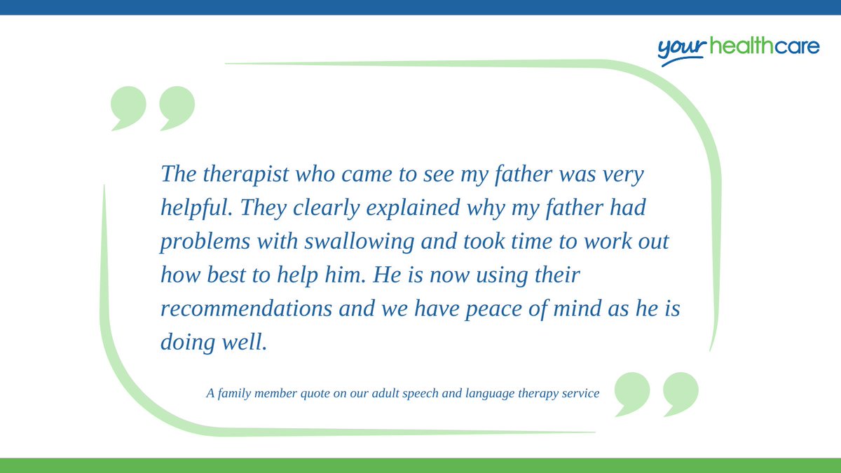 In light of swallowing awareness day that occurred this week, our #FridayQuote from our adult speech and language service shows how speech and language therapists can help people living with eating, drinking and swallowing difficulties. We can help, visit: bit.ly/3wNpoSE