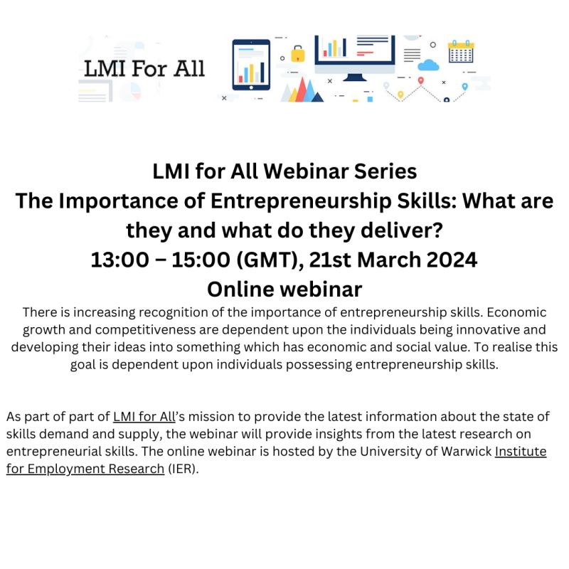 💡Don't miss out on the @LMIforAll Webinar Series! 🗓️March 21, 2024 🕐13:00 to 15:00 (GMT). ⭐@hazelisrael12, Education and Skills Advisor at @BantaniEdu, will be sharing valuable insights about #EntreComp! 📝Register now: bit.ly/4a4vQ6o ⬇️More info⬇️