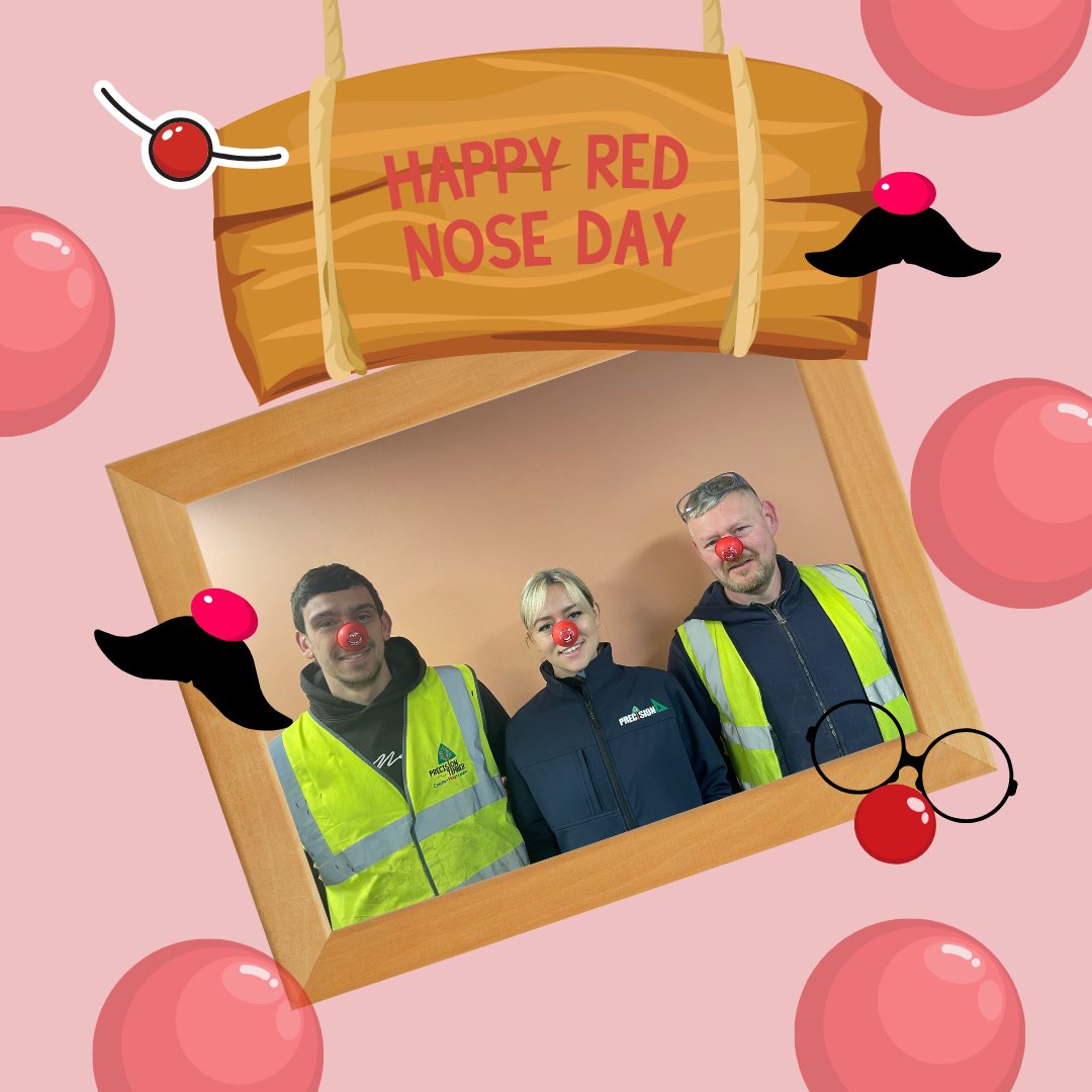 PrecisionTimber's tweet photo. π΄ It's RED NOSE DAY π΄
Here' our team with their silly noses on... Check back at lunchtime to see what silly challenge we get them doing... π€ͺ
#doitforfun #comicrelief #rednoseday #charity #fundraiser #workplaceculture #teamtimber https://t.co/XjU1CaS6qE