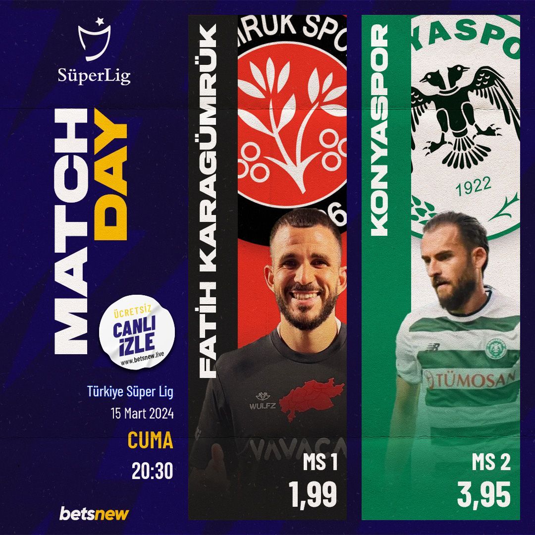 BetsnewResmi's tweet photo. #MatchDay ⚽️

F. Karagümrük 🆚 Konyaspor

🗓 15 Mart Cuma
🕘 20:30
🏆 Süper Lig

⭐️ Bu Karşılaşma Geniş ve Canlı Market Seçenekleriyle Betsnew’de!

✅ Güvenilir Bahsin Adresi
📲 https://t.co/jorOKrte5C

📺 7/24 4K Canlı TV
📲 https://t.co/D7OgBRfHSQ https://t.co/CVP7d155Qi