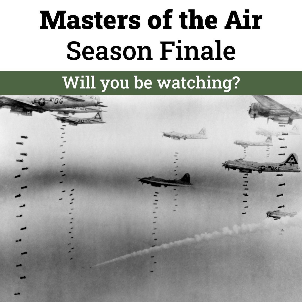 The finale of the much-anticipated #WW2 drama miniseries, #MastersOfTheAir, is out now – will you be watching? The series follows the true story of the US 8th Air Force’s 100th Bomb Group, and if you’re yet to add it to your watch list, we highly recommend you do!