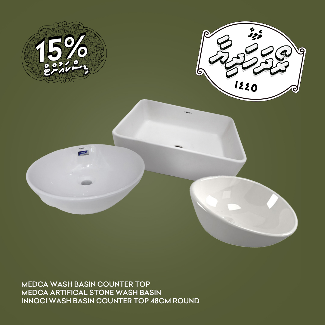 blancbyveligaa's tweet image. 15% discount on Wash Basin, shop now at Veligaa Roadha Hadhiya &amp;amp; enjoy amazing discounts!

#Blanc #Veligaa #RoadhaHadhiya
