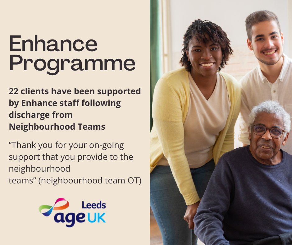Some great feedback about our Enhance service. If you'd like to find about more about what this service does click here: ageuk.org.uk/leeds/our-serv…