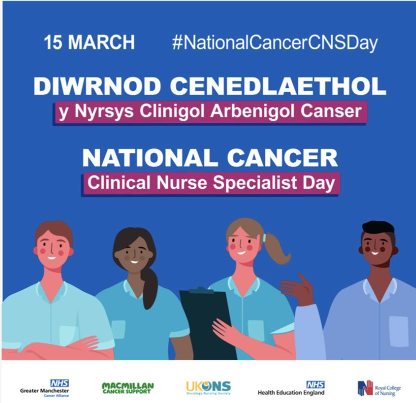 Today is the third #NationalCancerCNSDay. We are proud to be sharing our support for this incredible workforce. Join us on social media as we celebrate the amazing work our Cancer Clinical Nurse Specialists do everyday. @Jas_Roberts10 @AylwardRebecca @CV_UHB 💙 @UKONSmember