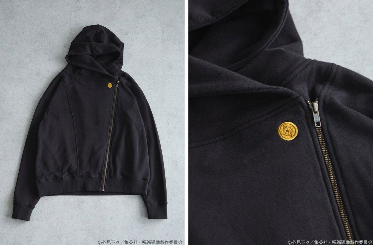 【黑】呪術廻戦 高専校章刺繍ライダースパーカー earth music 呪術廻戦×earth music&ecology Japan Label】 ご好評につき『呪術高専