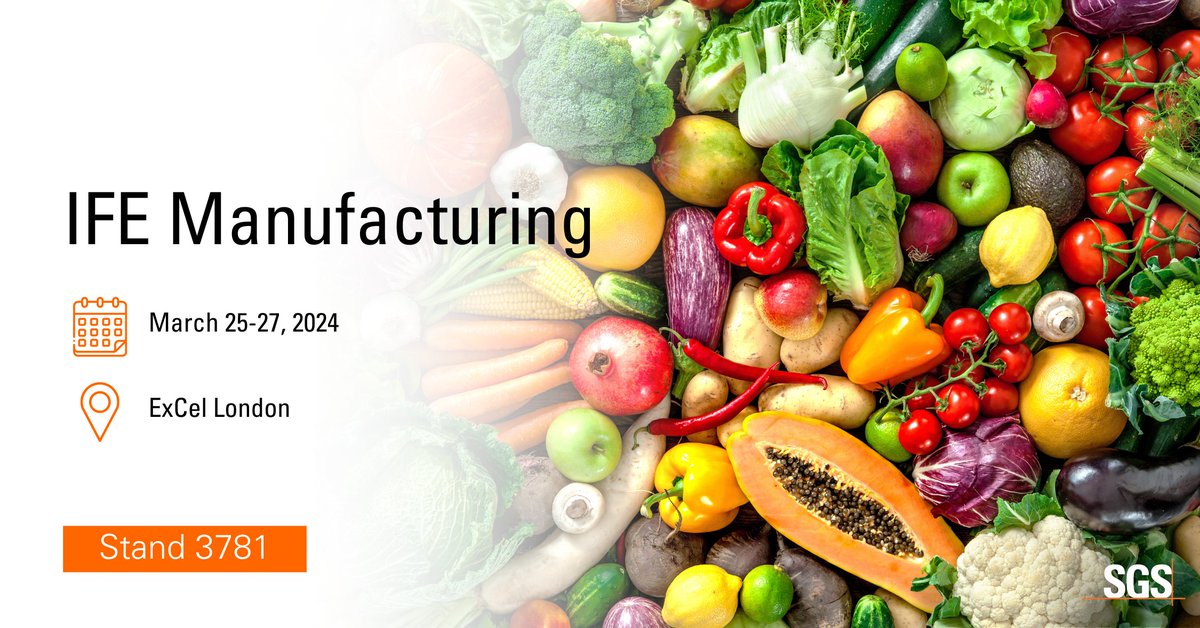 We’re excited to be exhibiting at @IFEM_Event from March 25-27th!

We will be joining Fresh Produce Consortium, as we introduce the new Fresh Produce section to this event.

Join us at stand 3781. 

Book your free ticket here bit.ly/43ifLrd

#SGSUK #FoodSafety #IFEM24