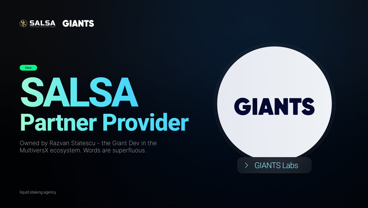 SALSA (@liquid_egld) on Twitter photo 🤝 <a href="/GiantsVillage/">Giants Village - MultiversX ⚡️</a> 🤝 <a href="/GiantsVillage/">Giants Village - MultiversX ⚡️</a>
